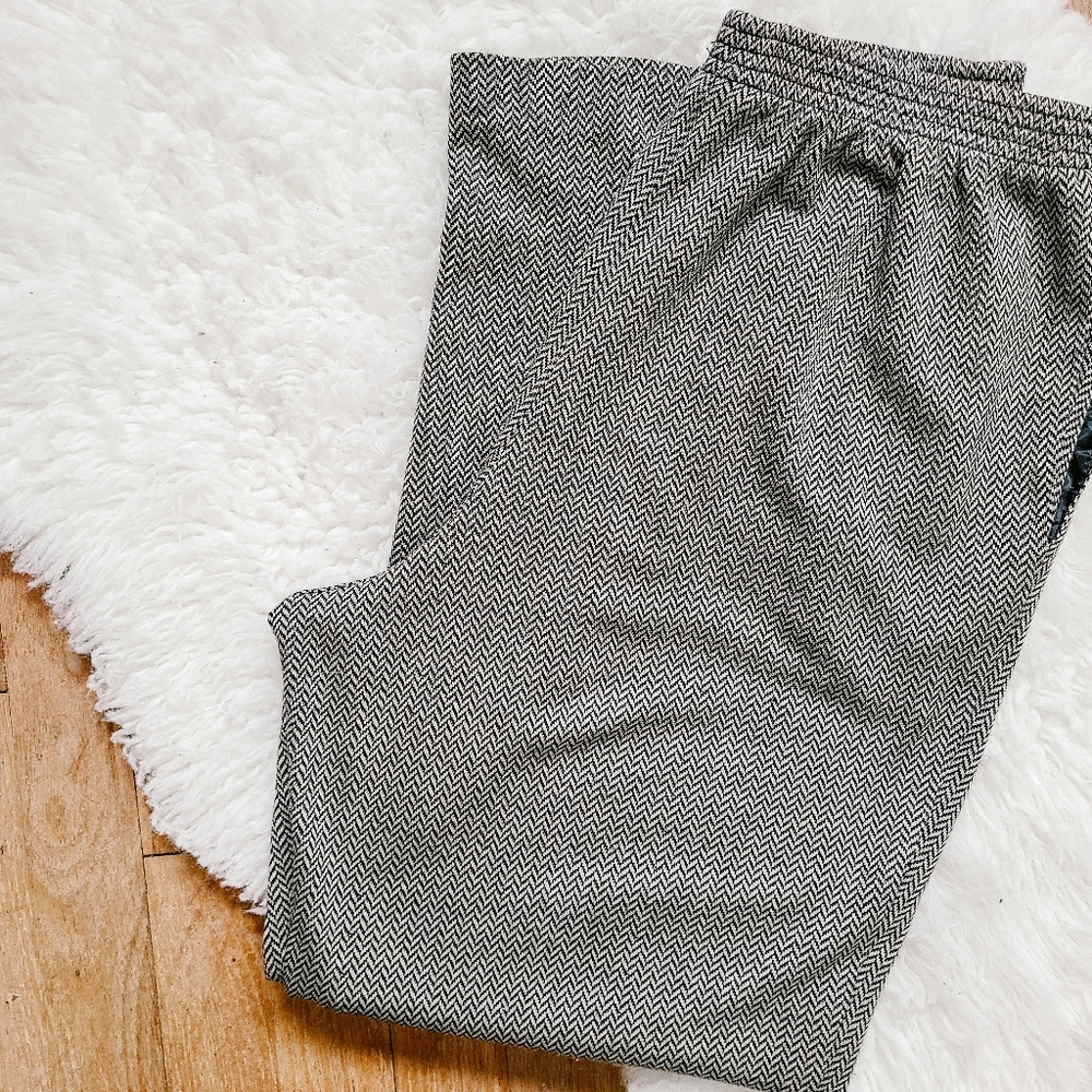 Tan & Black Elastic Waist Pants